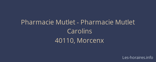 Pharmacie Mutlet - Pharmacie Mutlet