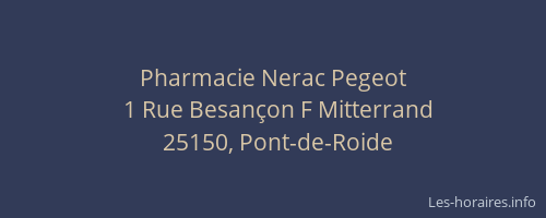 Pharmacie Nerac Pegeot