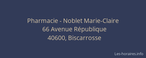 Pharmacie - Noblet Marie-Claire