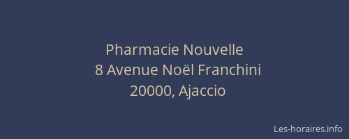 Pharmacie Nouvelle