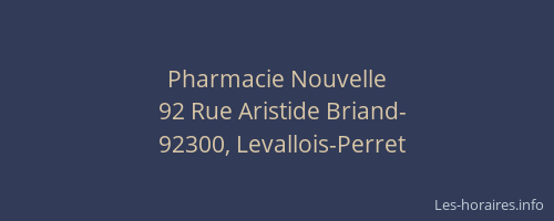 Pharmacie Nouvelle