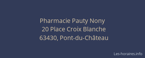 Pharmacie Pauty Nony