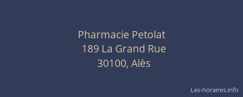 Pharmacie Petolat