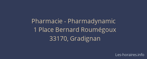 Pharmacie - Pharmadynamic