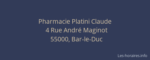 Pharmacie Platini Claude
