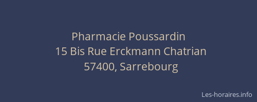 Pharmacie Poussardin