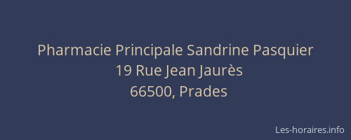 Pharmacie Principale Sandrine Pasquier