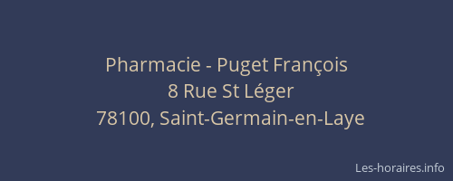 Pharmacie - Puget François