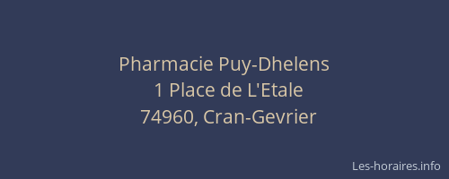 Pharmacie Puy-Dhelens