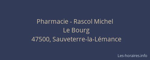 Pharmacie - Rascol Michel