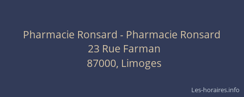 Pharmacie Ronsard - Pharmacie Ronsard