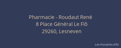 Pharmacie - Roudaut René