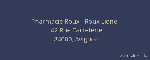 Pharmacie Roux - Roux Lionel