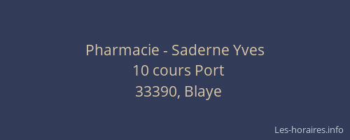 Pharmacie - Saderne Yves