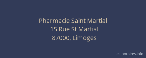 Pharmacie Saint Martial