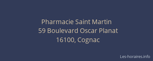 Pharmacie Saint Martin