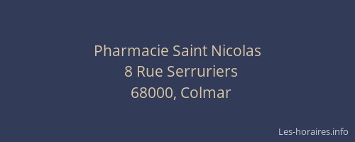 Pharmacie Saint Nicolas