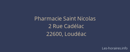 Pharmacie Saint Nicolas