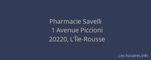 Pharmacie Savelli