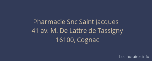 Pharmacie Snc Saint Jacques