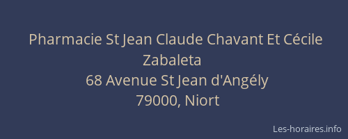 Pharmacie St Jean Claude Chavant Et Cécile Zabaleta