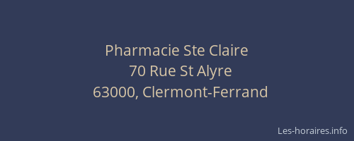 Pharmacie Ste Claire