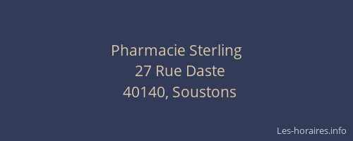 Pharmacie Sterling