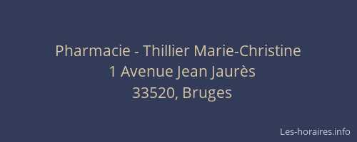 Pharmacie - Thillier Marie-Christine