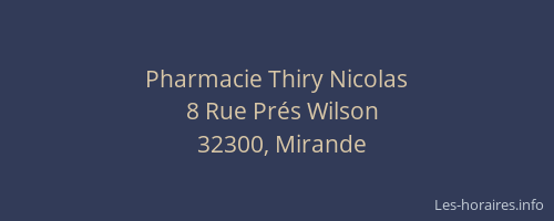 Pharmacie Thiry Nicolas