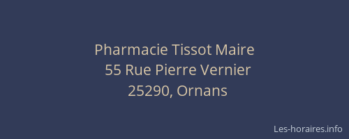 Pharmacie Tissot Maire