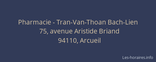 Pharmacie - Tran-Van-Thoan Bach-Lien