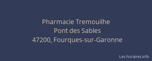 Pharmacie Tremouilhe