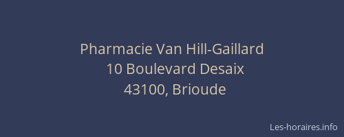Pharmacie Van Hill-Gaillard