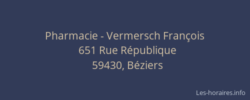 Pharmacie - Vermersch François