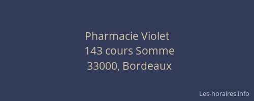 Pharmacie Violet