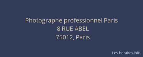 Photographe professionnel Paris