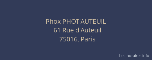 Phox PHOT'AUTEUIL