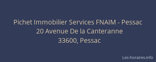 Pichet Immobilier Services FNAIM - Pessac