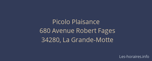 Picolo Plaisance