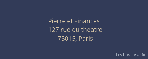 Pierre et Finances