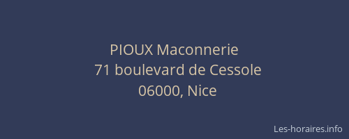 PIOUX Maconnerie