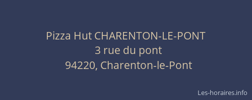 Pizza Hut CHARENTON-LE-PONT