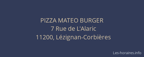 PIZZA MATEO BURGER