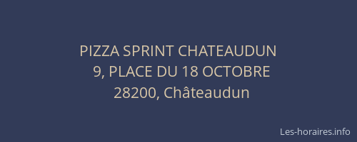 PIZZA SPRINT CHATEAUDUN