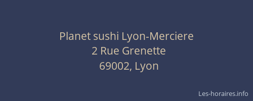 Planet sushi Lyon-Merciere