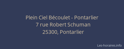 Plein Ciel Bécoulet - Pontarlier