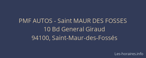 PMF AUTOS - Saint MAUR DES FOSSES