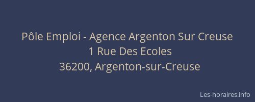Pôle Emploi - Agence Argenton Sur Creuse