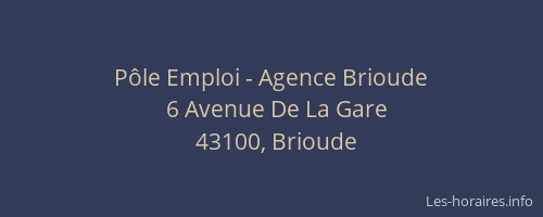 Pôle Emploi - Agence Brioude