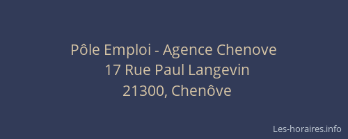 Pôle Emploi - Agence Chenove